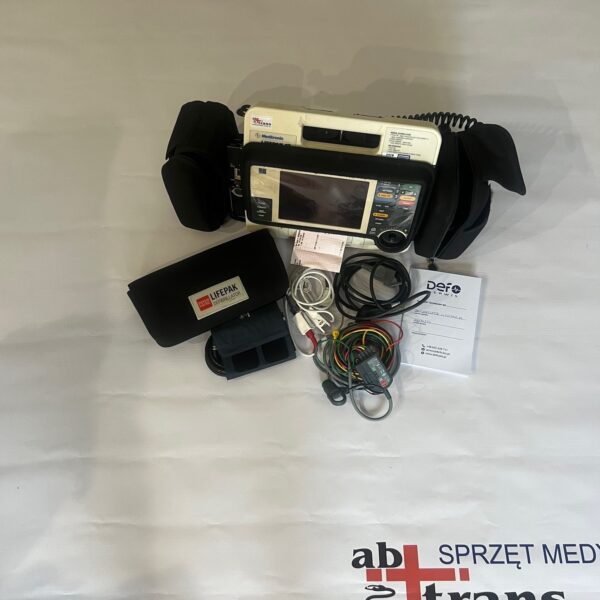 Defibrylator LIFEPAK 12 z okablowaniem i NOWĄ bateria.