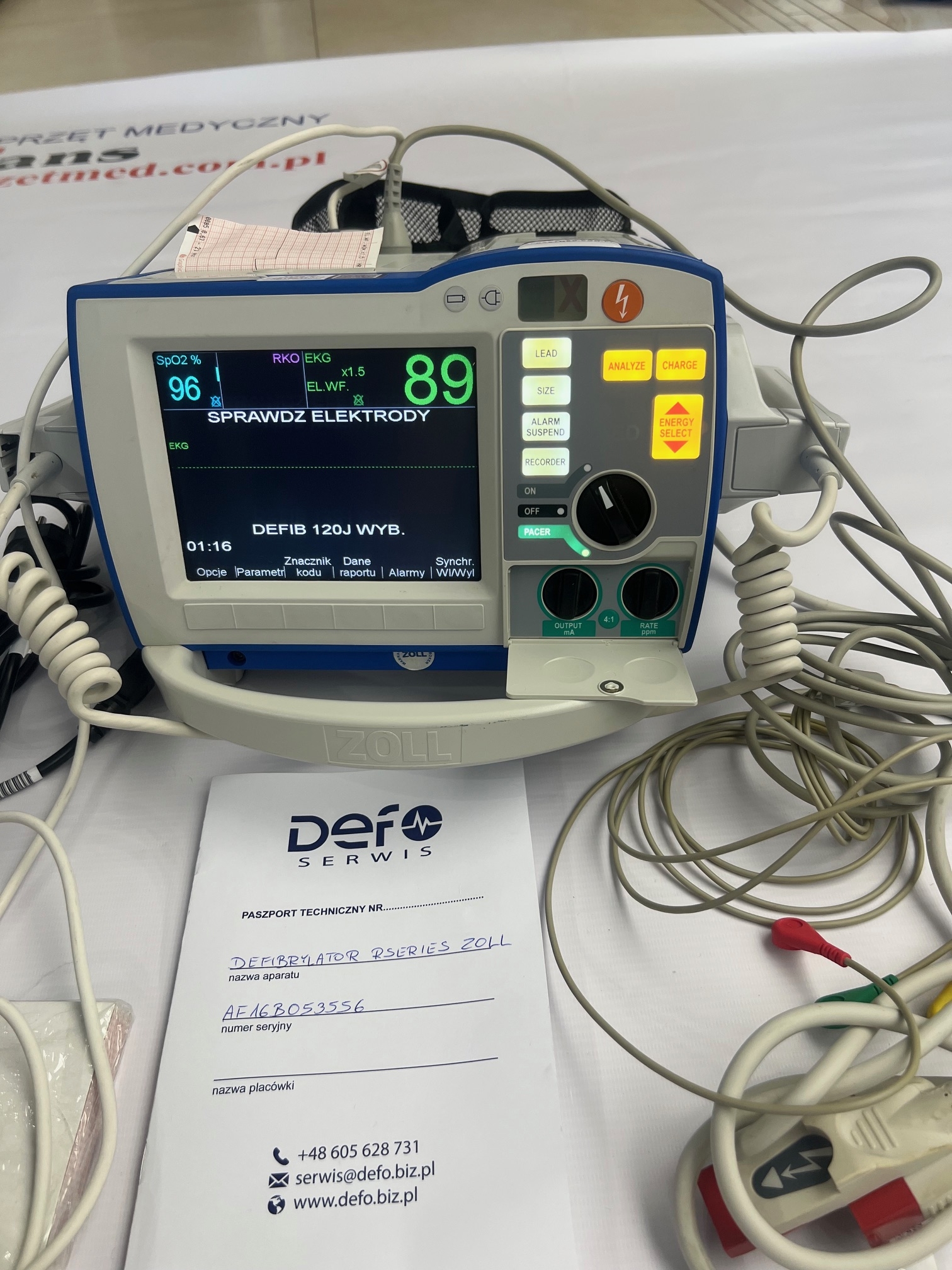 Defibrylator ZOLL R SERIES PLUS z okablowaniem!